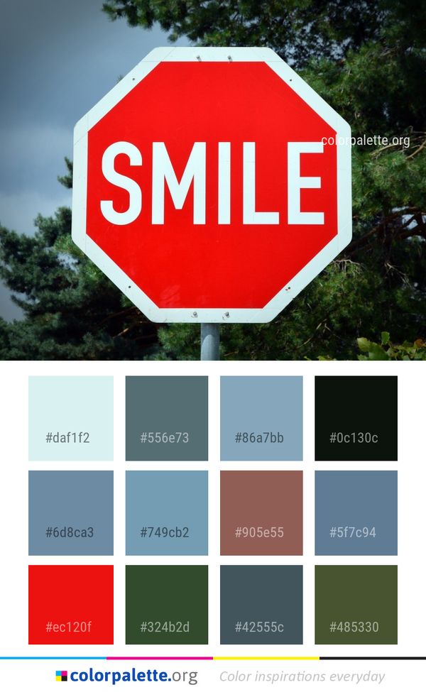 Signage Stop Sign Street Color Palette