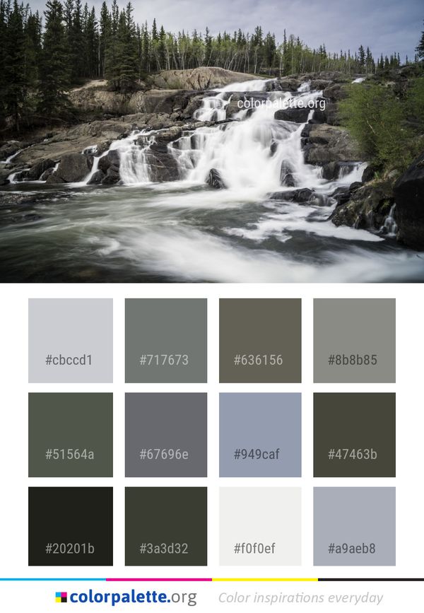 Waterfall Water Nature Color Palette