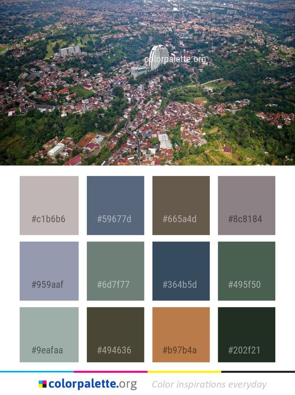 City Aerial Photography Metropolitan Area Color Palette