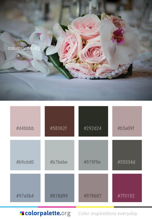 Flower Bouquet Pink Color Palette
