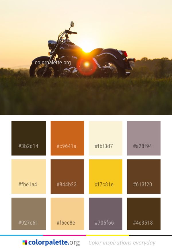 Land Vehicle Motorcycle Yellow Color Palette
