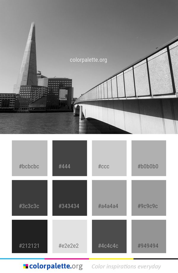 Landmark Black And White Monochrome Photography Color Palette