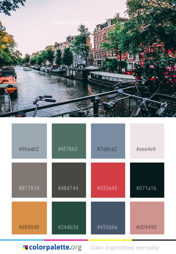 Waterway Canal Water Color Palette