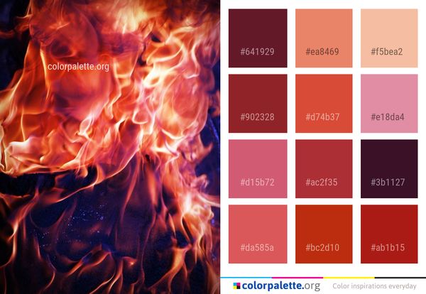 Flame Fire Geological Phenomenon Color Palette