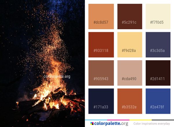 Nature Fire Bonfire Color Palette