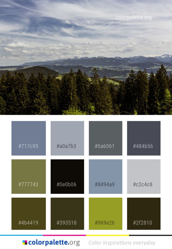 Sky Cloud Mountainous Landforms Color Palette