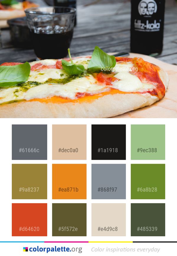 Dish Cuisine Pizza Color Palette