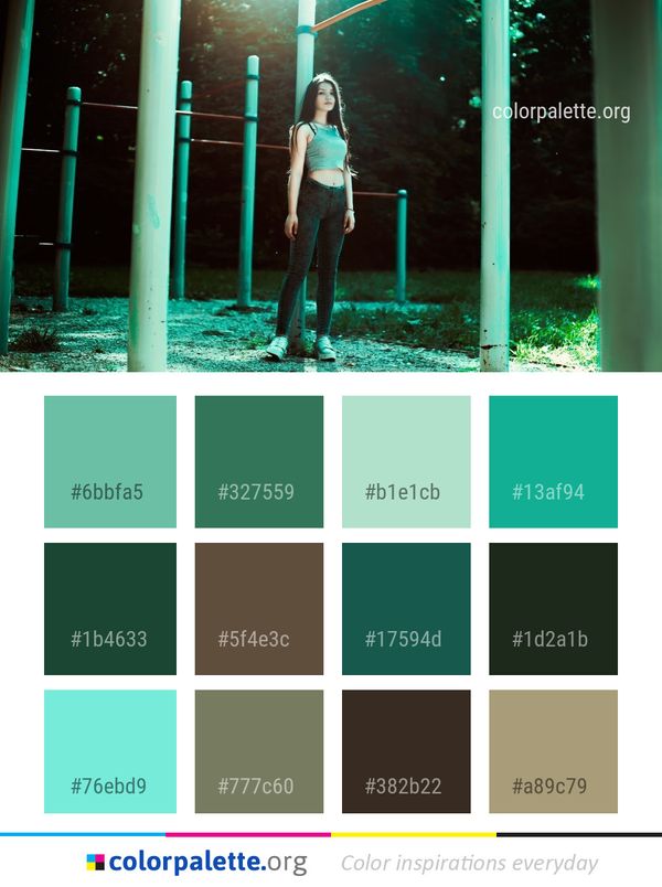 Green Photograph Girl Color Palette