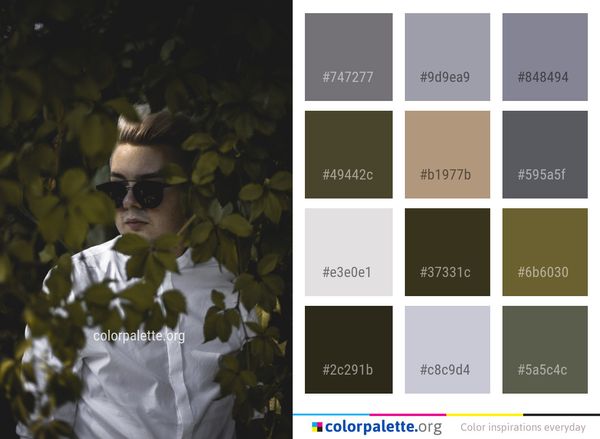 Man Yellow Glasses Color Palette