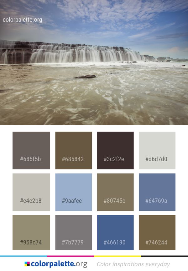 Water Waterfall Body Of Color Palette