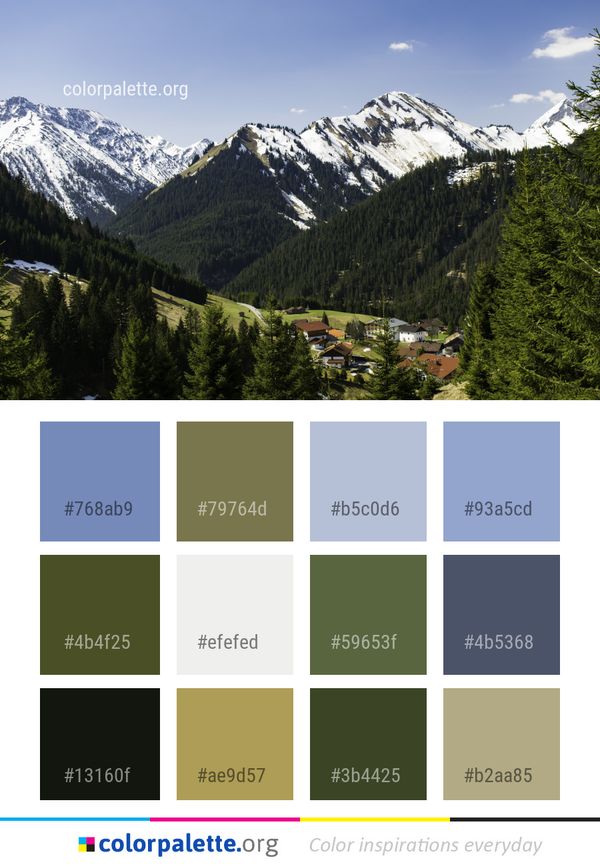 Mountainous Landforms Mountain Range Color Palette