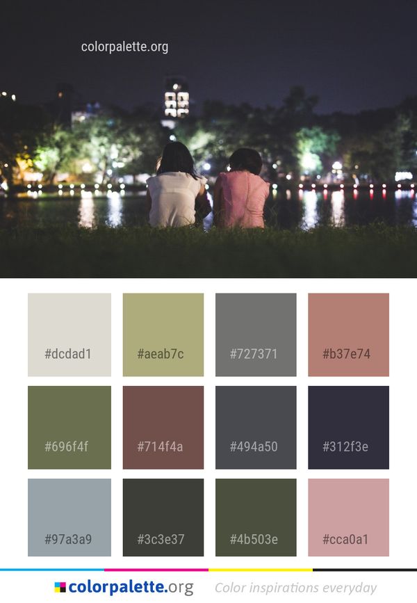 Night Reflection Water Color Palette