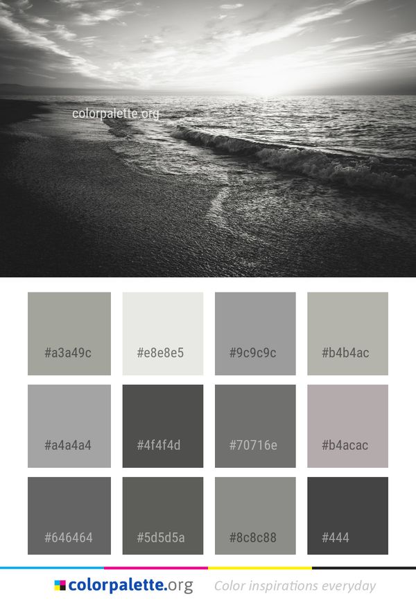 Sea Horizon Black And White Color Palette