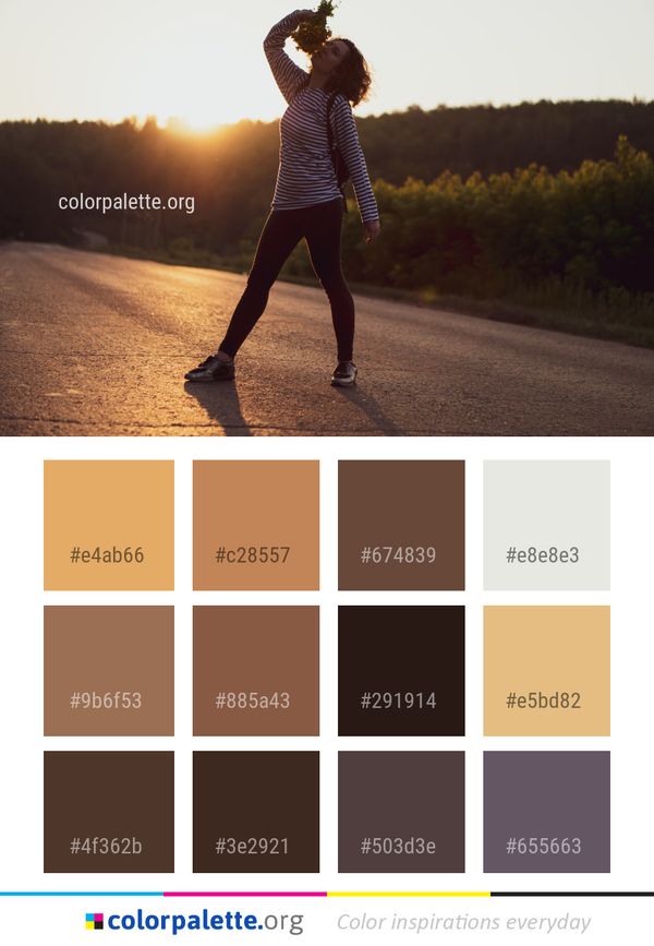 Photograph Standing Girl Color Palette