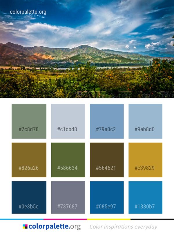 Sky Nature Mountainous Landforms Color Palette