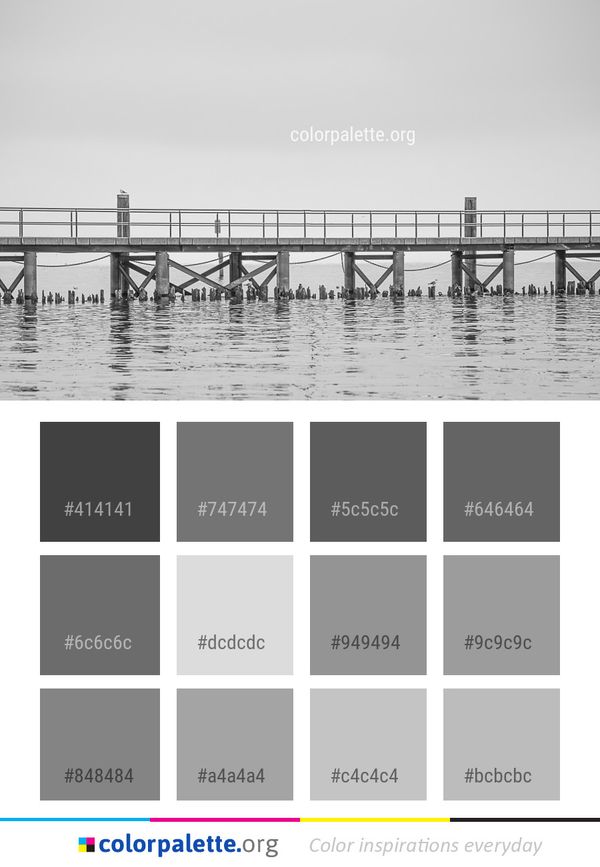 Water Black And White Bridge Color Palette