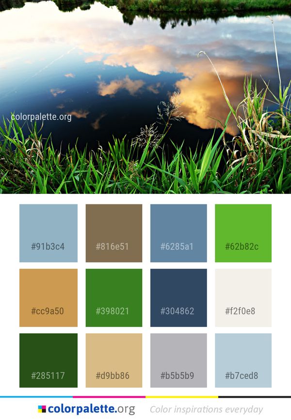 Water Nature Reflection Color Palette