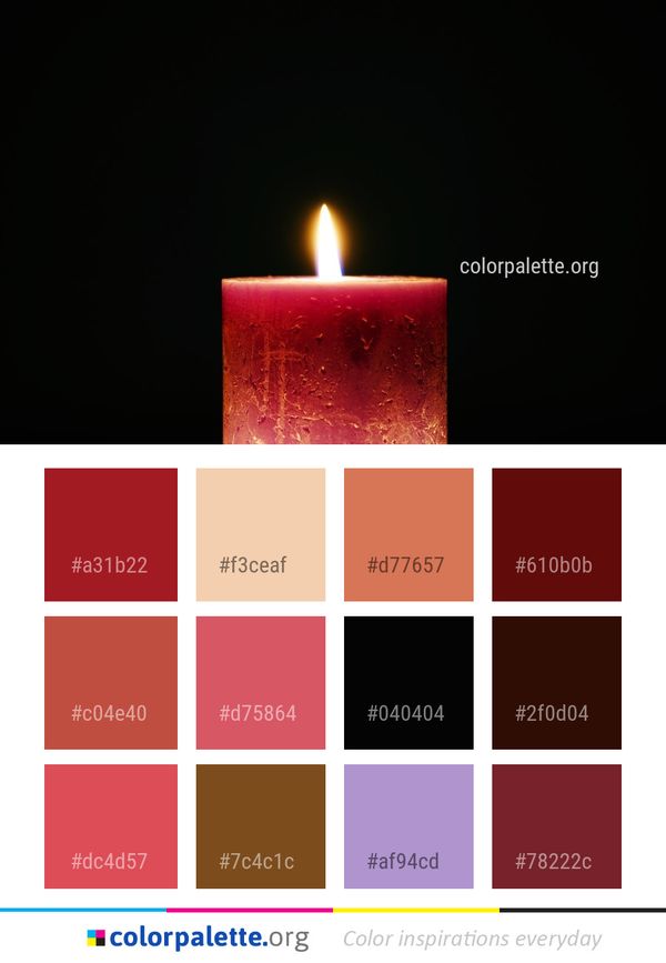 Candle Flame Wax Color Palette