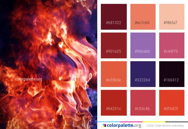 Flame Fire Geological Phenomenon Color Palette