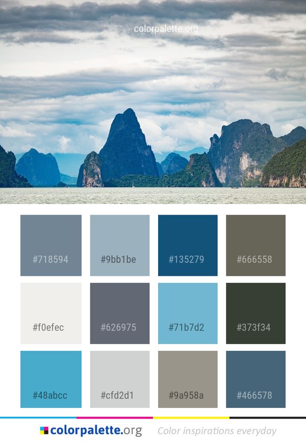 Sky Cloud Mountainous Landforms Color Palette