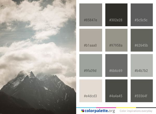 Sky Cloud Mountainous Landforms Color Palette