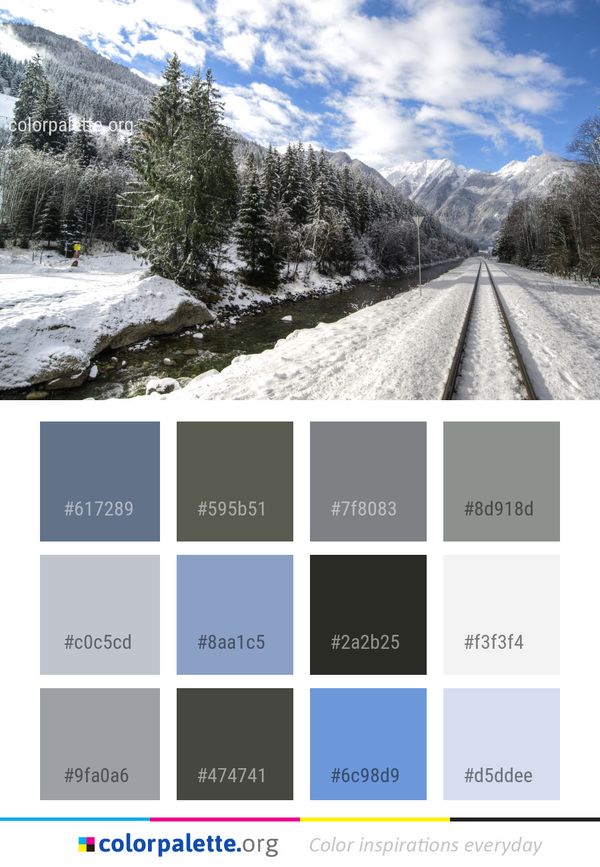 Snow Winter Mountainous Landforms Color Palette