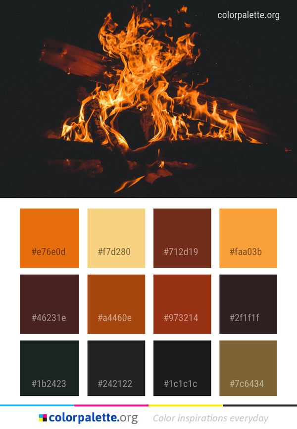 Flame Fire Heat Color Palette