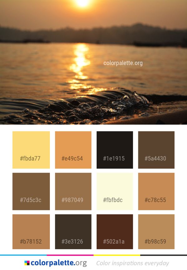 Water Reflection Sunset Color Palette