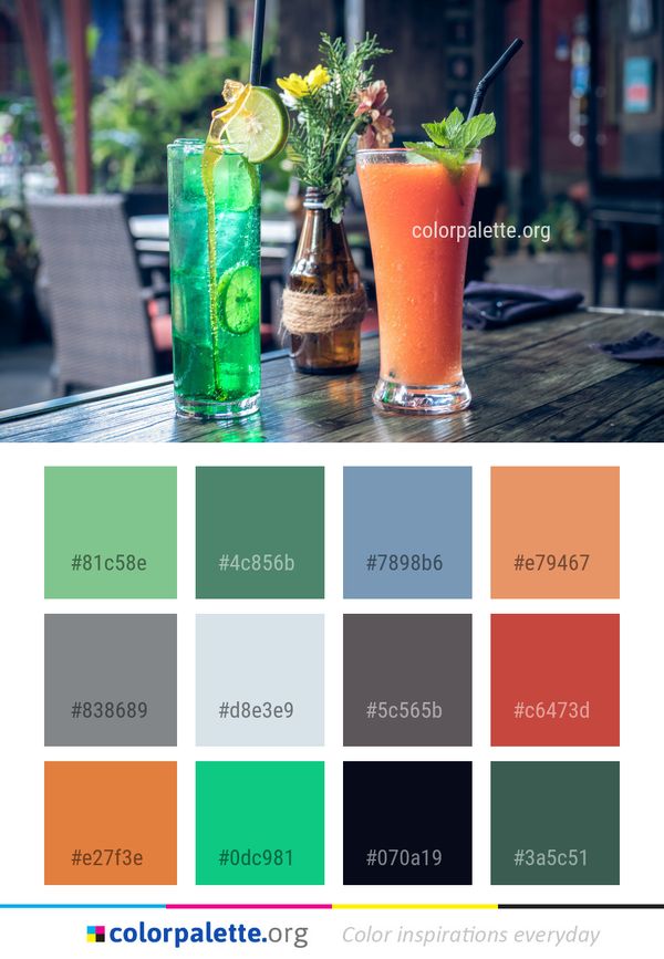 Drink Cocktail Non Alcoholic Beverage Color Palette