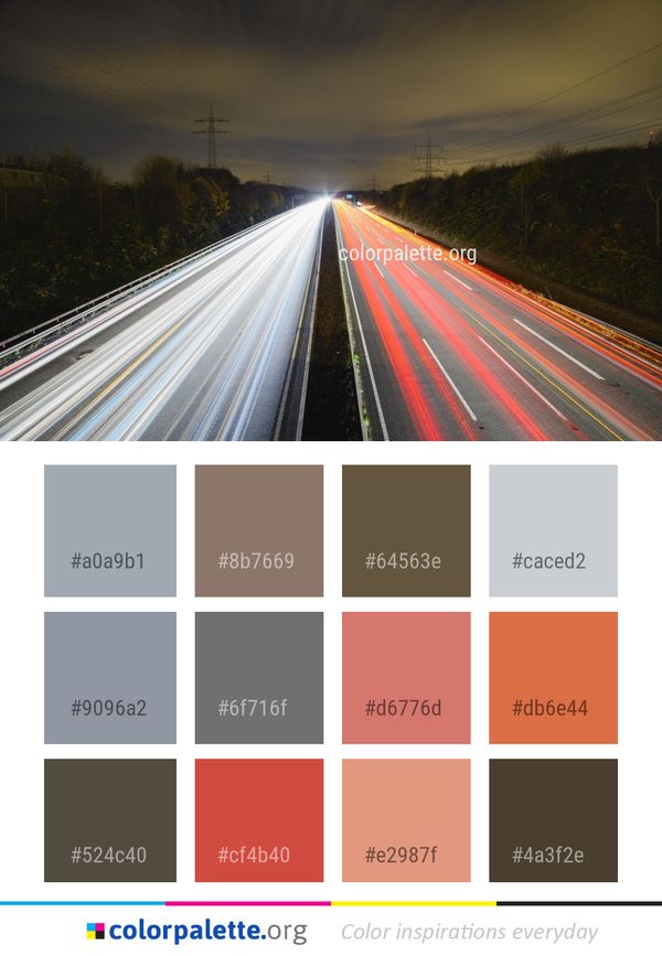 Road Highway Sky Color Palette
