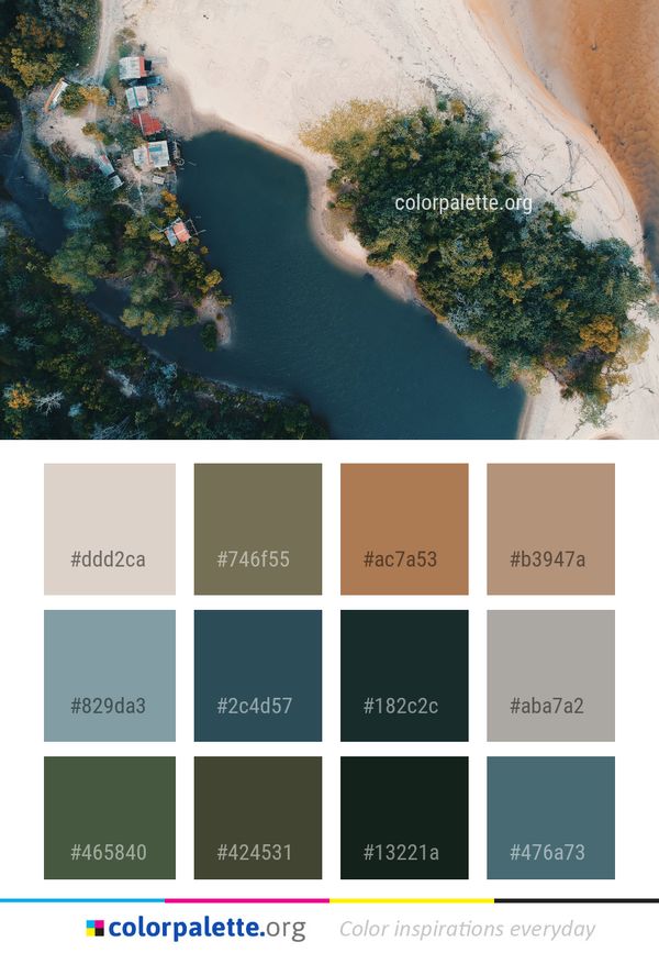 Water Aerial Photography Color Palette
