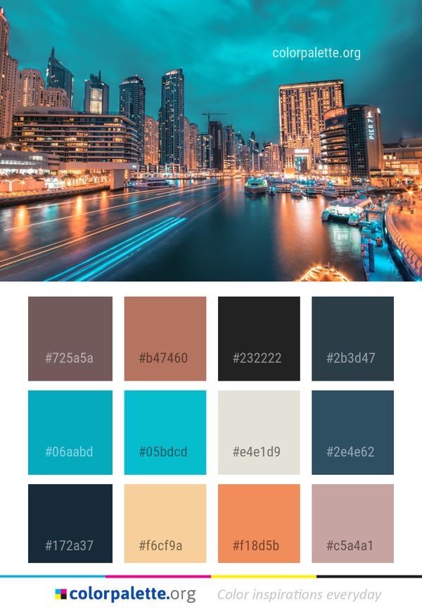 Cityscape Metropolitan Area Reflection Color Palette