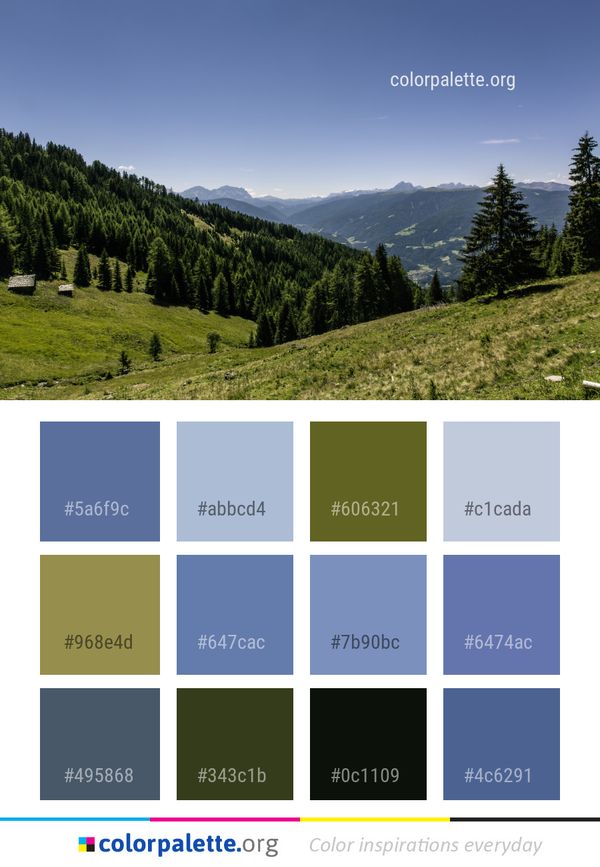 Mountainous Landforms Nature Sky Color Palette