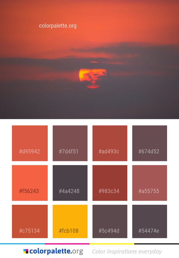 Sky Afterglow Red At Morning Color Palette