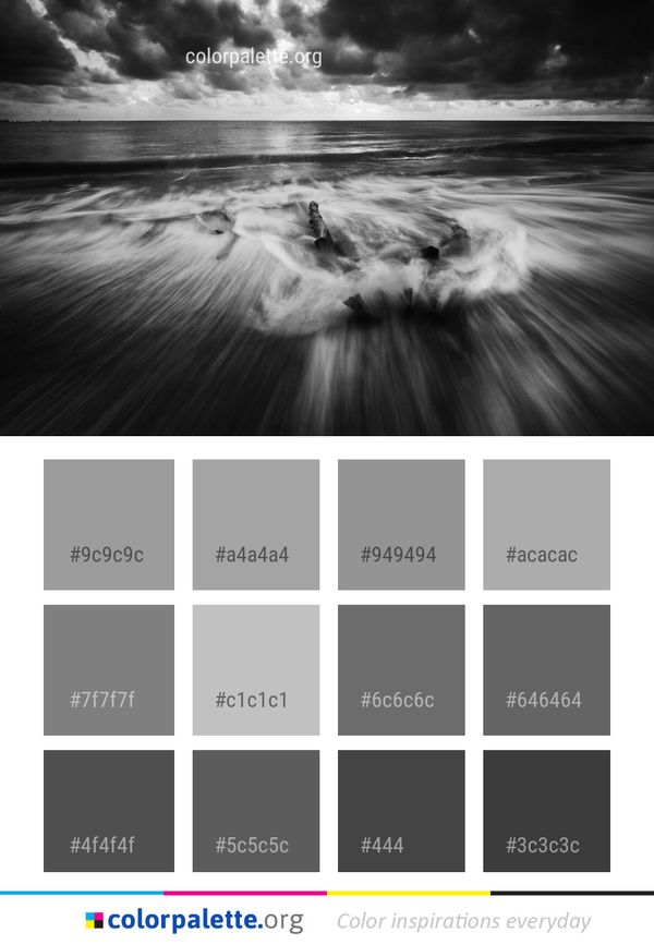 Black And White Water Monochrome Photography Color Palette