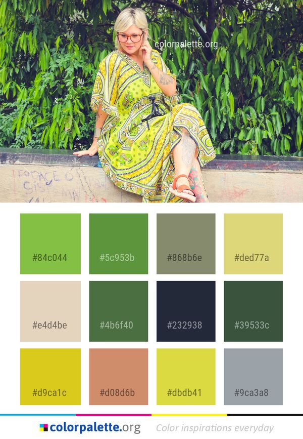Green Clothing Yellow Color Palette