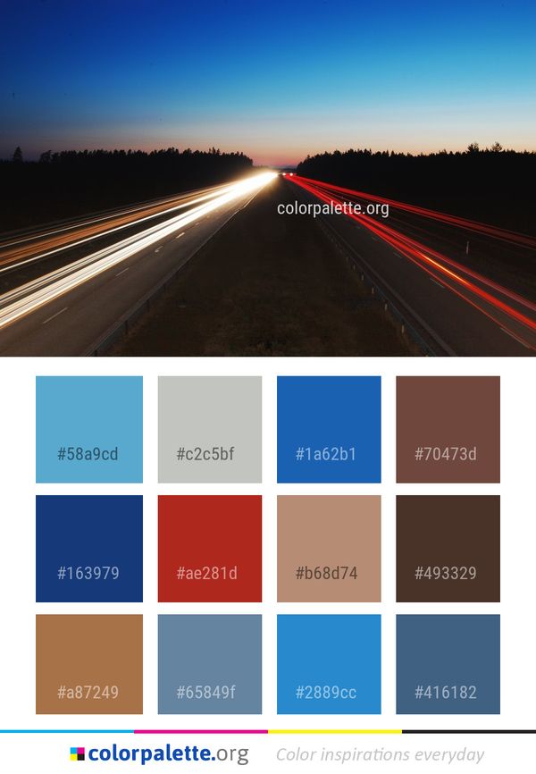 Road Highway Sky Color Palette