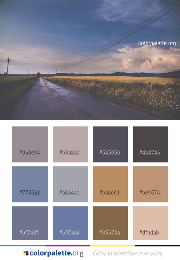 Road Sky Horizon Color Palette