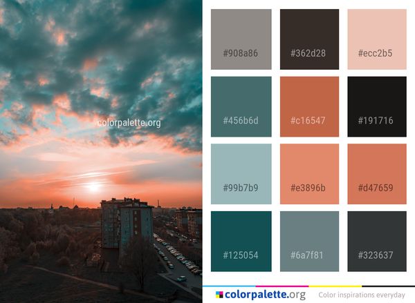 Sky Cloud Cityscape Color Palette