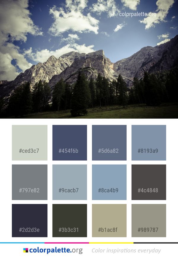 Sky Mountainous Landforms Mountain Color Palette