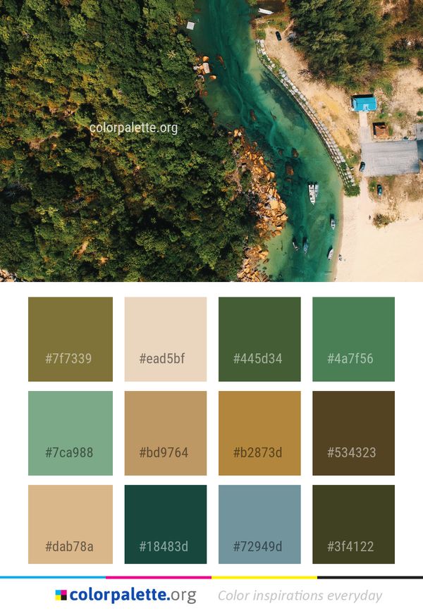 Green Water Vegetation Color Palette