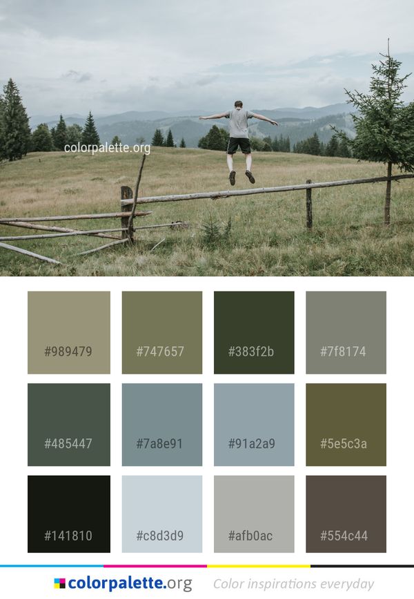 Sky Mountainous Landforms Grassland Color Palette