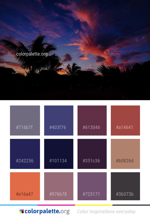 Sky Nature Afterglow Color Palette