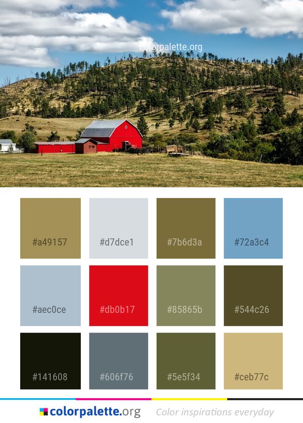 Mountainous Landforms Wilderness Grassland Color Palette