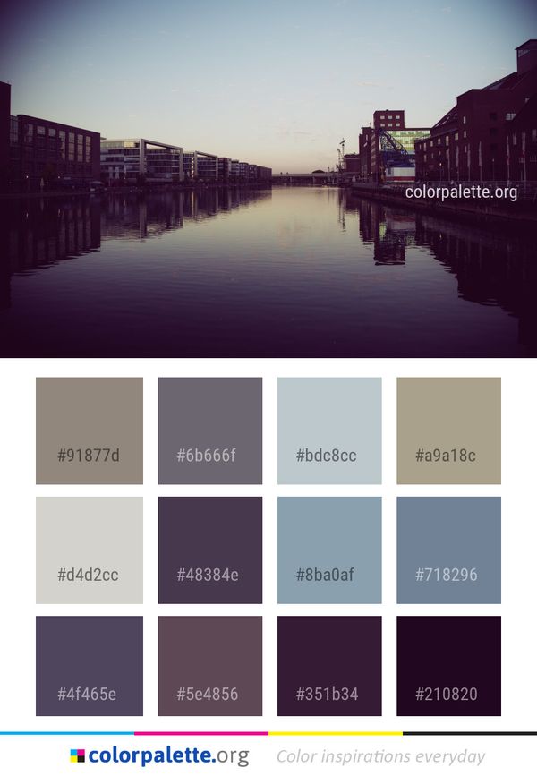 Reflection Waterway Sky Color Palette