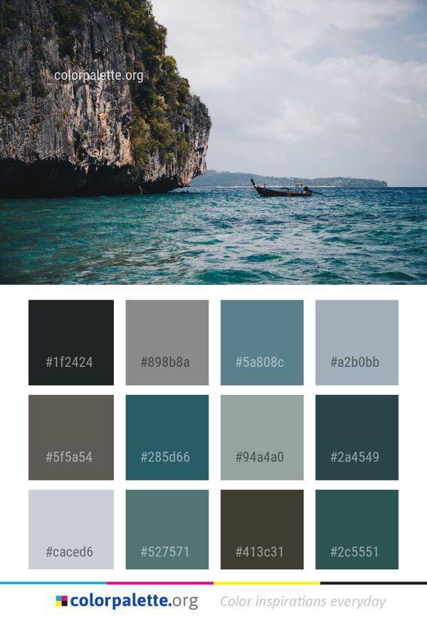 Sea Coastal And Oceanic Landforms Body Of Water Color Palette