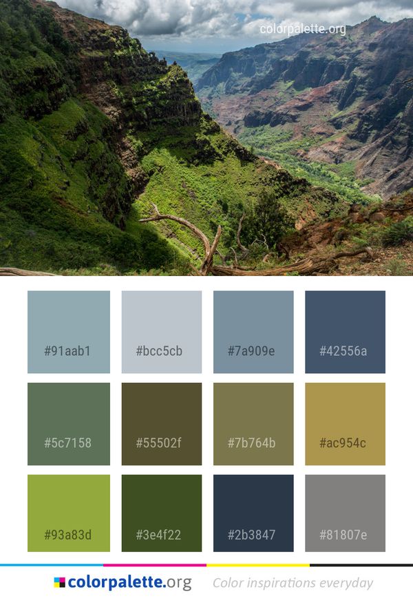 Vegetation Mountainous Landforms Nature Color Palette