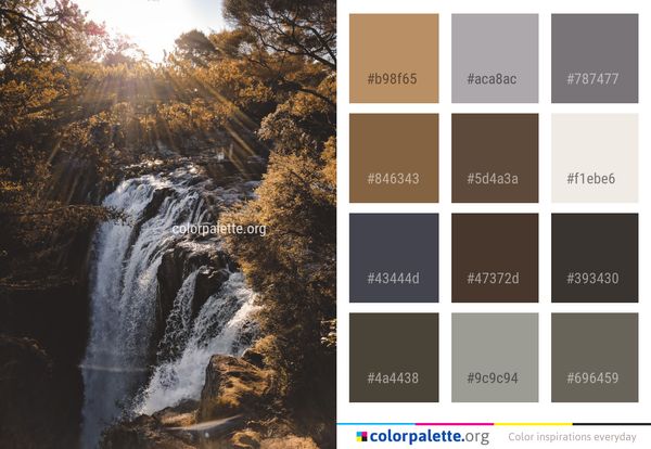 Waterfall Water Nature Color Palette