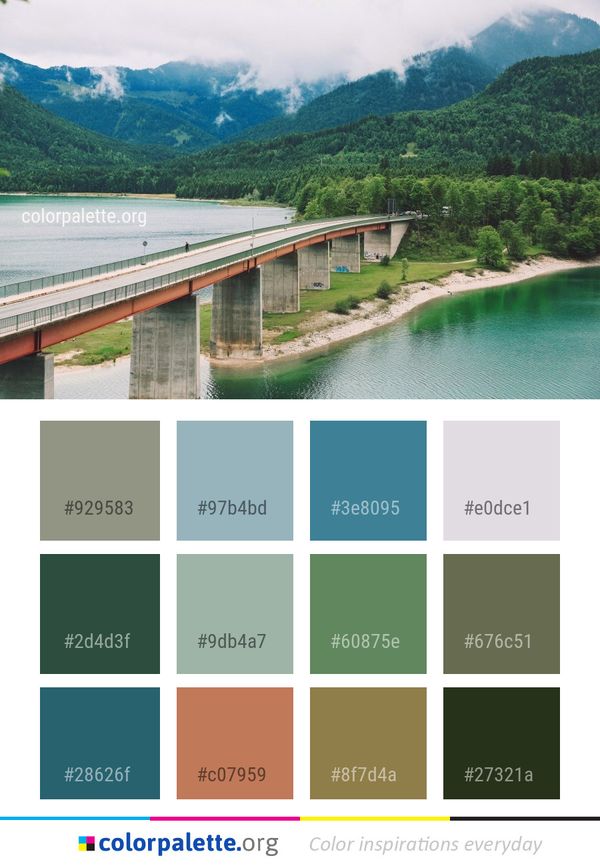 Reservoir Lake Water Resources Color Palette