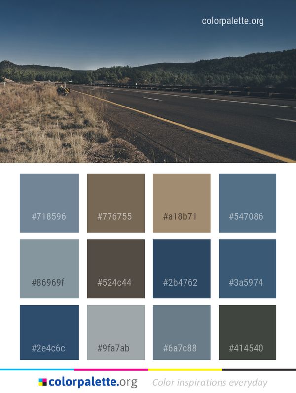 Road Sky Highway Color Palette